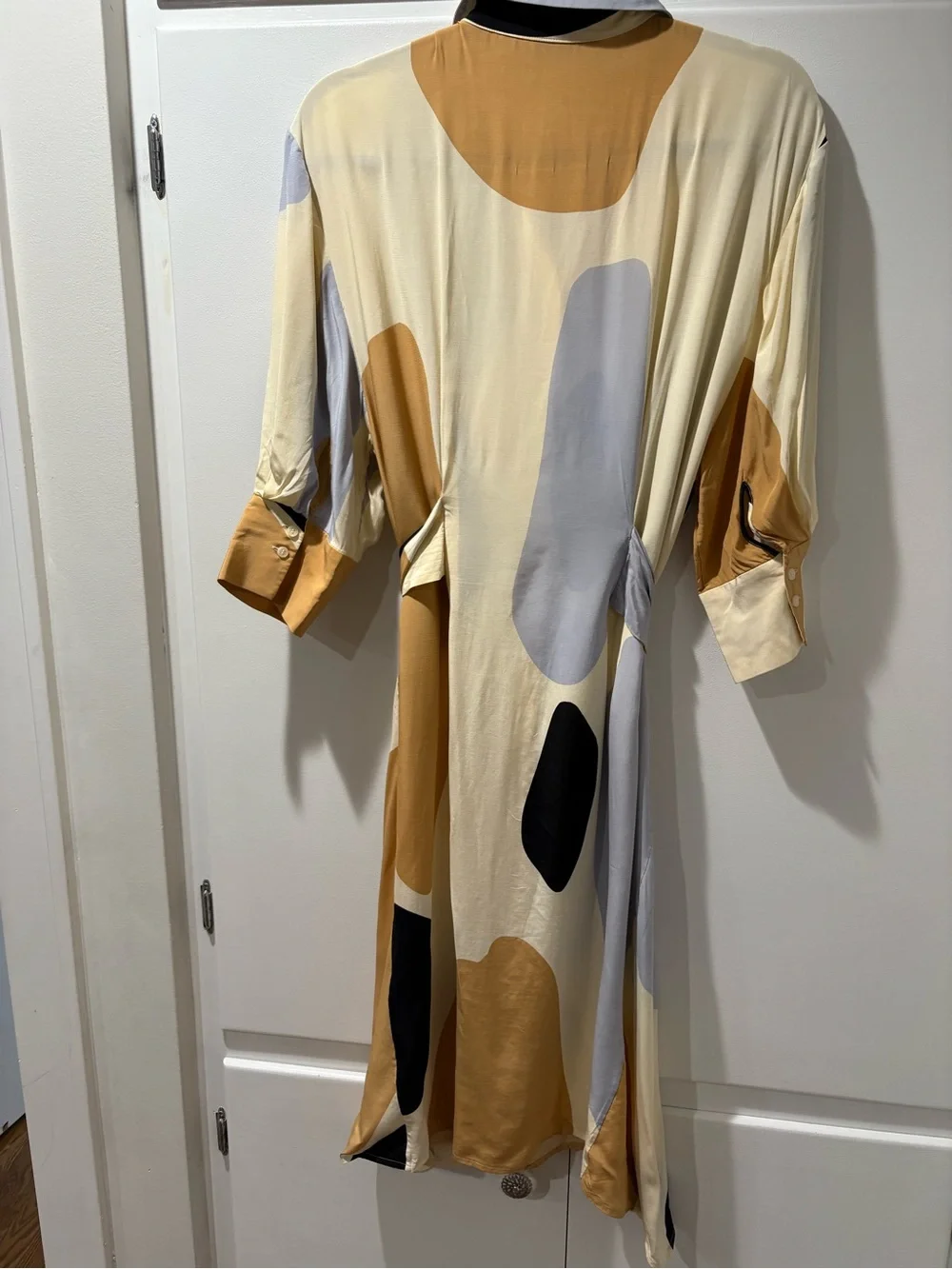 & Other Stories Beige and Cream Patterned Shirt Dress 6 two small stains see pic - Picture 5 of 15